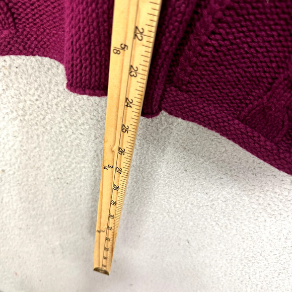 Fossil Cardigan Womens Large Purple‎ Button Fisherman Cableknit Vintage Y2K Glam - Picture 5 of 6